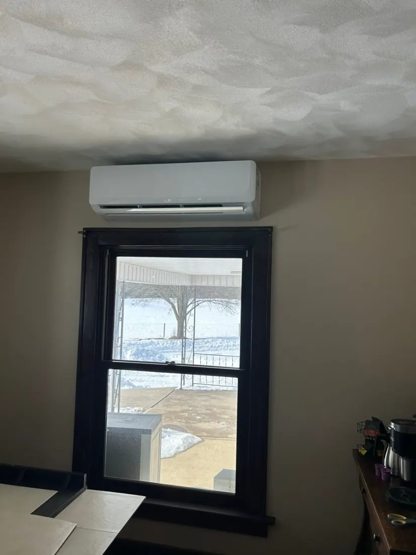 Wall mounted ductless system added to a finished room