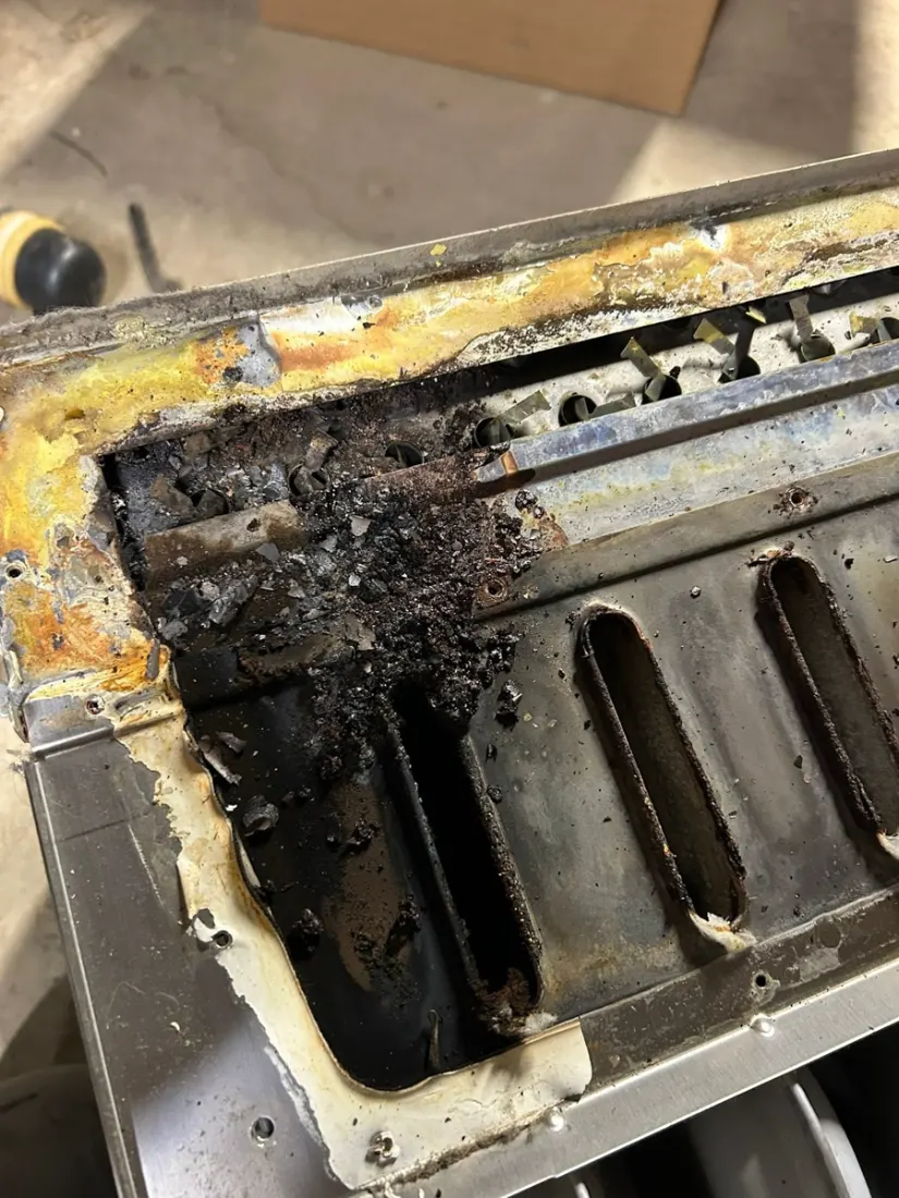 Heat exchanger cleaning found during a furnace diagnostic